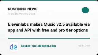 ElevenLabs موسیقی‌ساز Music v2.5 را با پلن رایگان و حرفه‌ای عرضه کرد